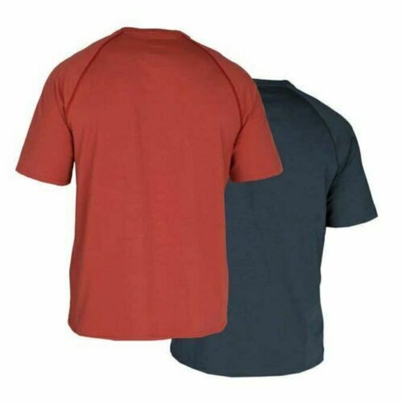 Rugged Elements Men's 2-Pack Cotton Blend Tee Shirts Red & Navy Small - Picture 4 of 4